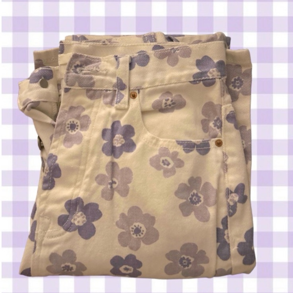 Purple Pacsun Flower Jeans